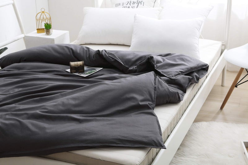 F.Y.Dreams Weighted Blanket Duvet Cover 60x80 inches with 8 Ties,Zipper on Long Side/100% Cotton, Dark Grey/Just Duvet Cover - Image 2
